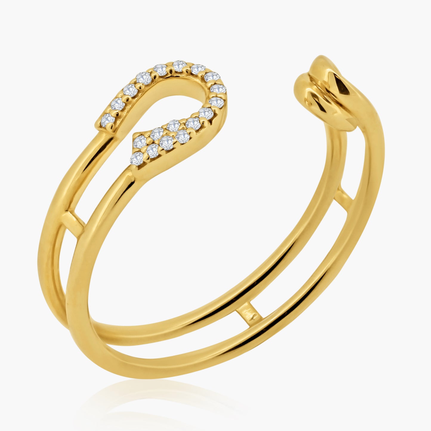 14K Yellow Gold Safety Pin Open Ring - R60592802