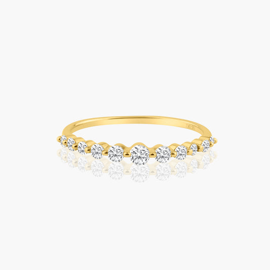 14K Yellow Gold Dainty Round Diamond Ring - R60594901