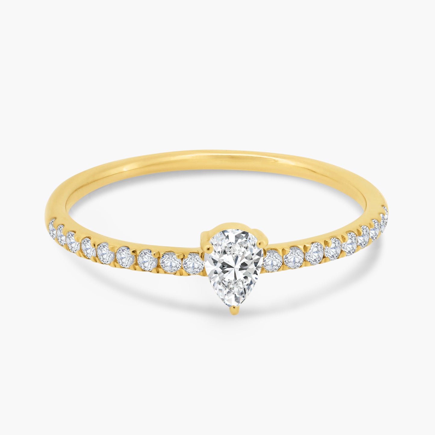 14K Yellow Gold Center Pear Diamond Ring - R60595905