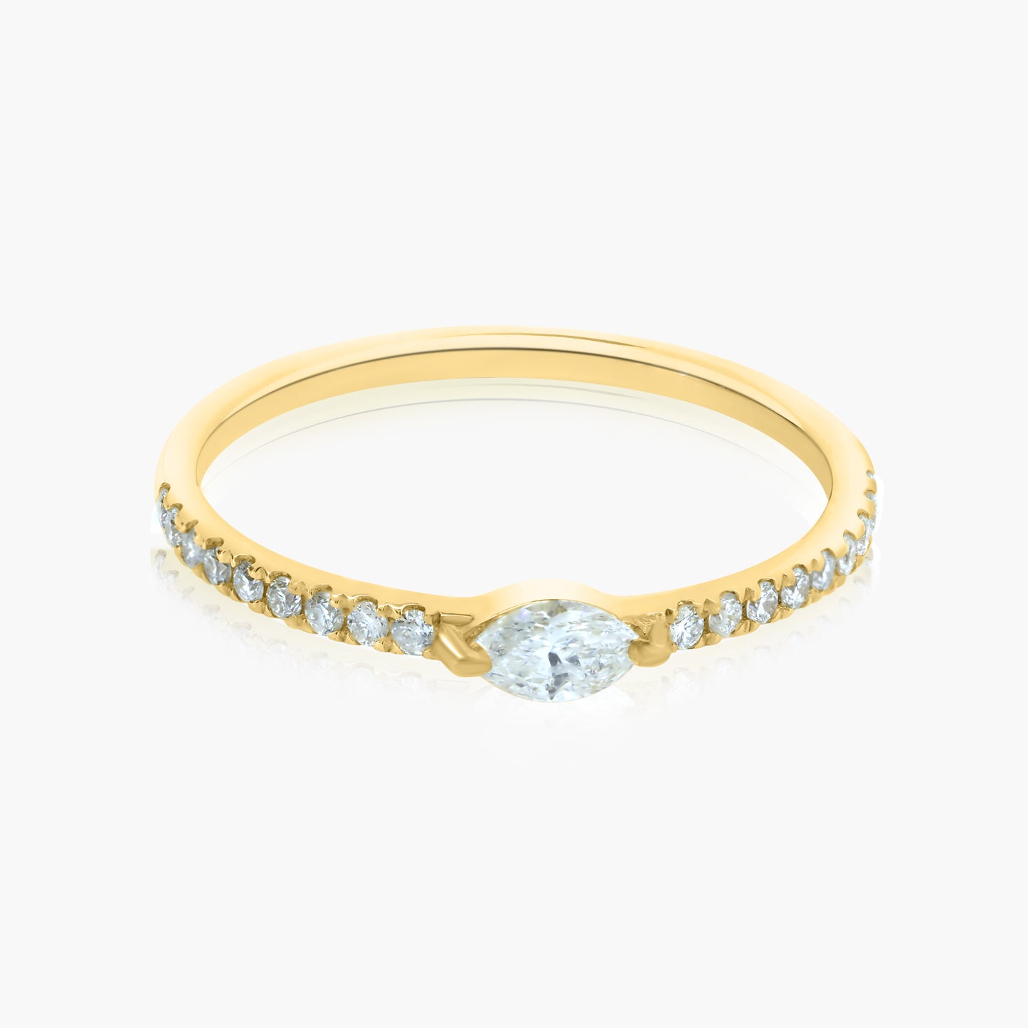 14K Yellow Gold Dainty Center Marquise Diamond Ring-R60595906