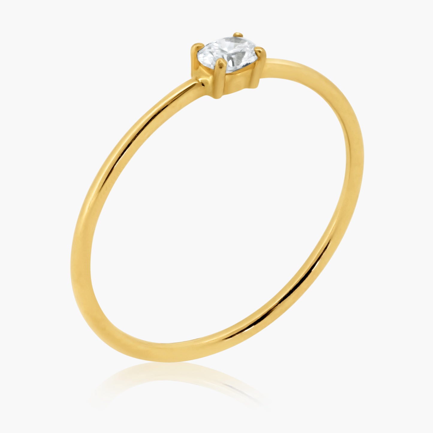 14K Yellow Gold Dainty Oval Diamond Ring-R60596502