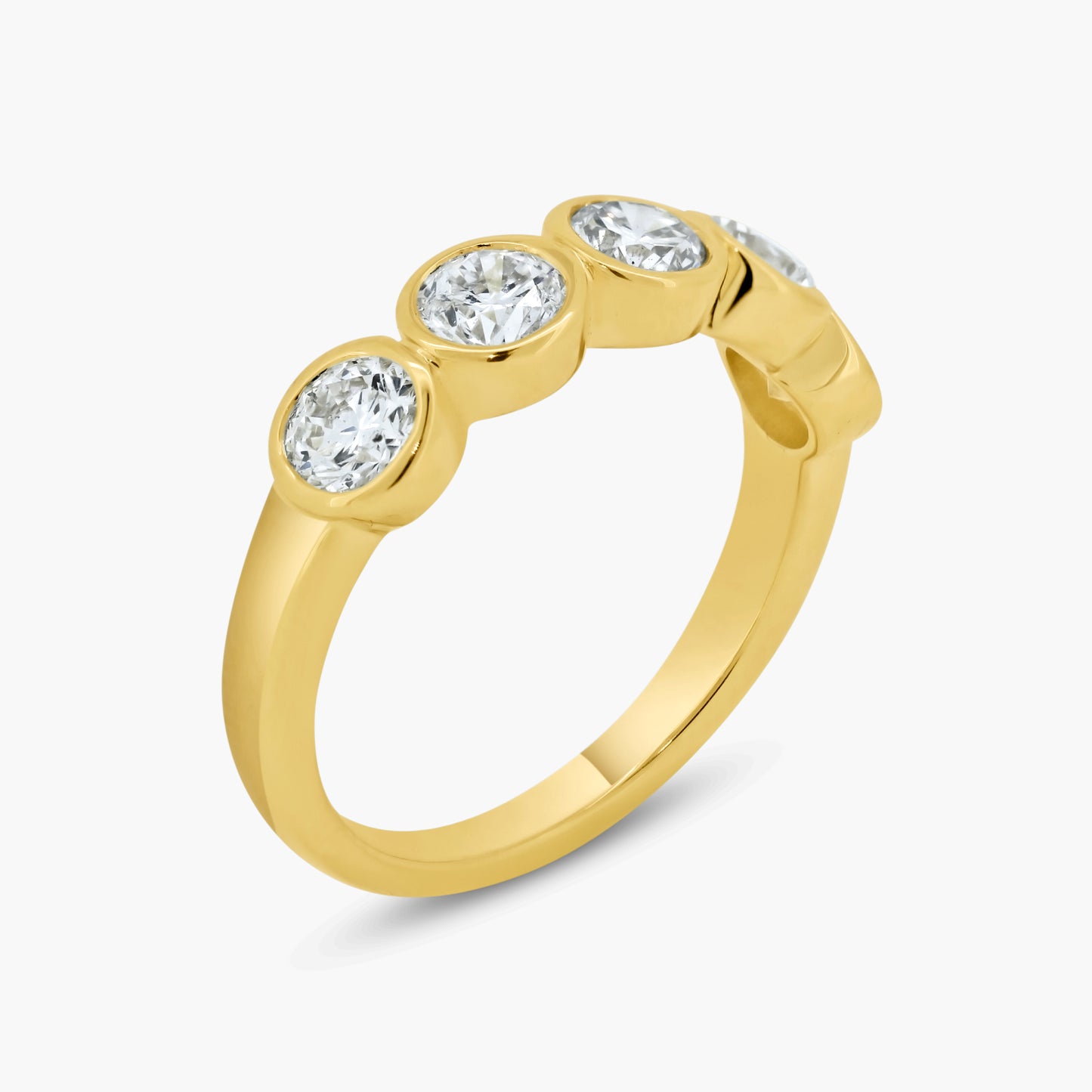 14K Yellow Gold Round Bezel Band - R605968