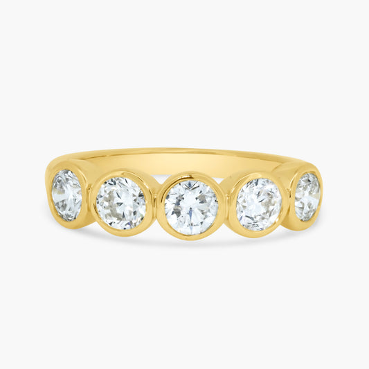 14K Yellow Gold Round Bezel Band - R605968