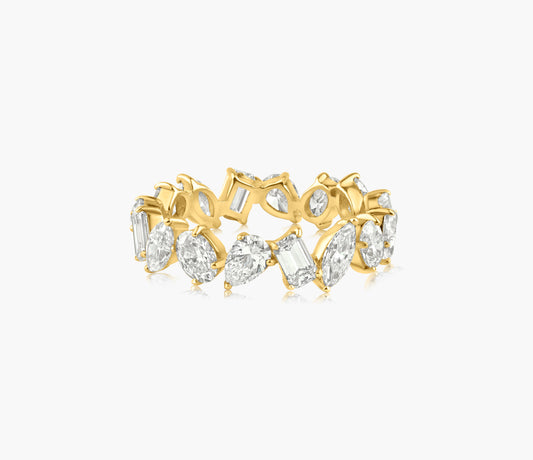 14K Yellow Gold Mixed Cut Diamond Eternity Band - R60597101