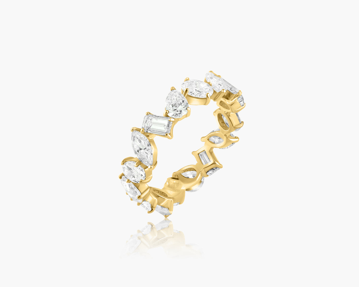 14K Yellow Gold Mixed Cut Diamond Eternity Band - R60597101