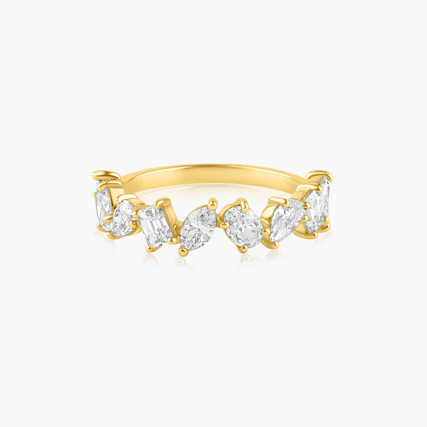 14K Yellow Gold Mixed Cut Diamond Band-R60597102