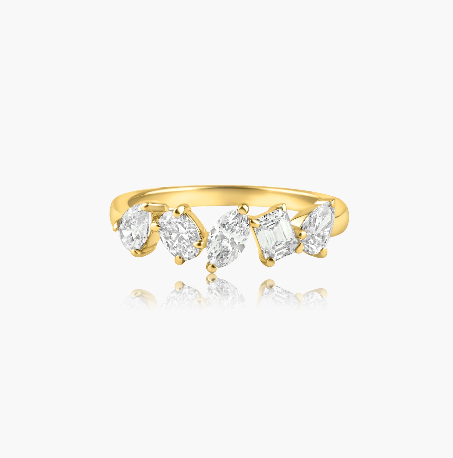 14K Yellow Gold Mixed Cut Diamond Band-R60597103