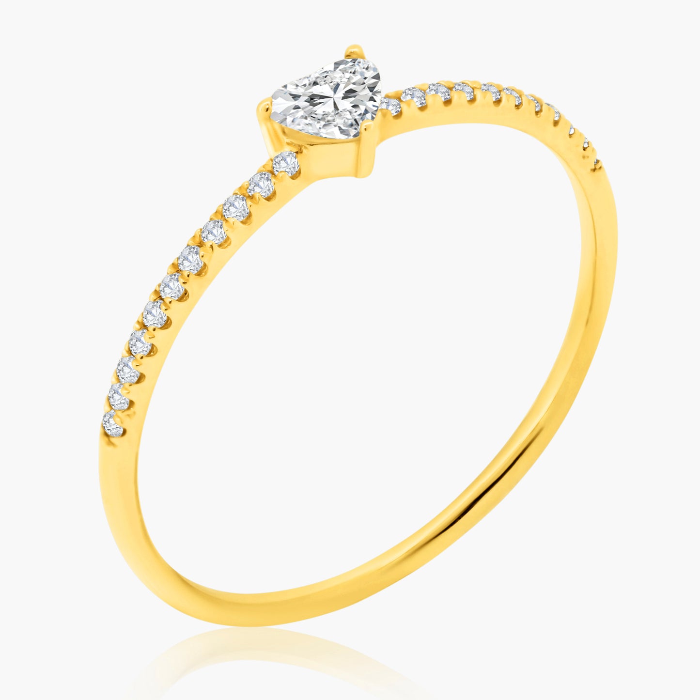 14K Yellow Gold Center Heart Diamond Ring - R60598003