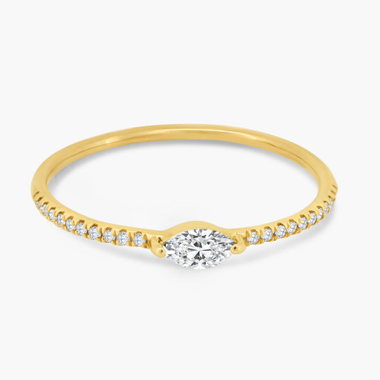 14K Yellow Gold Center Marquise Diamond Ring - R60598008