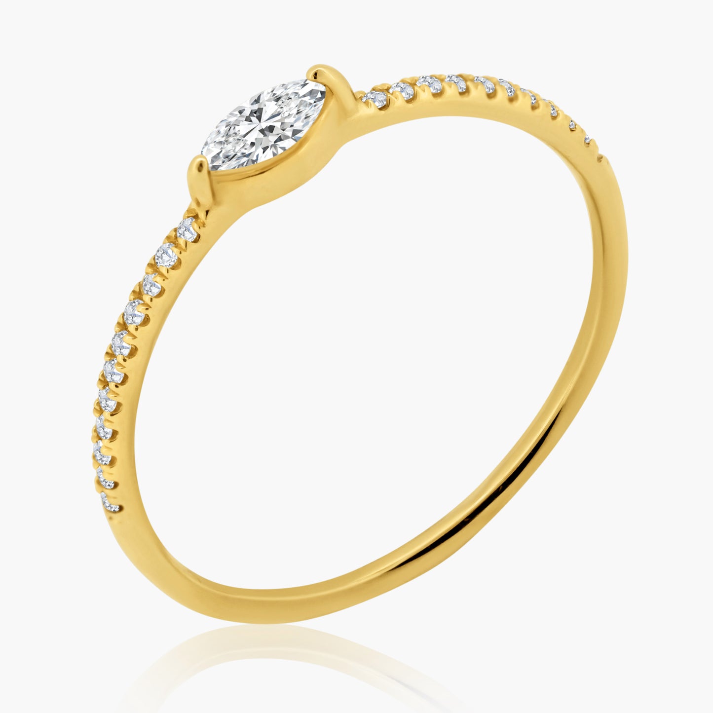 14K Yellow Gold Center Marquise Diamond Ring - R60598008