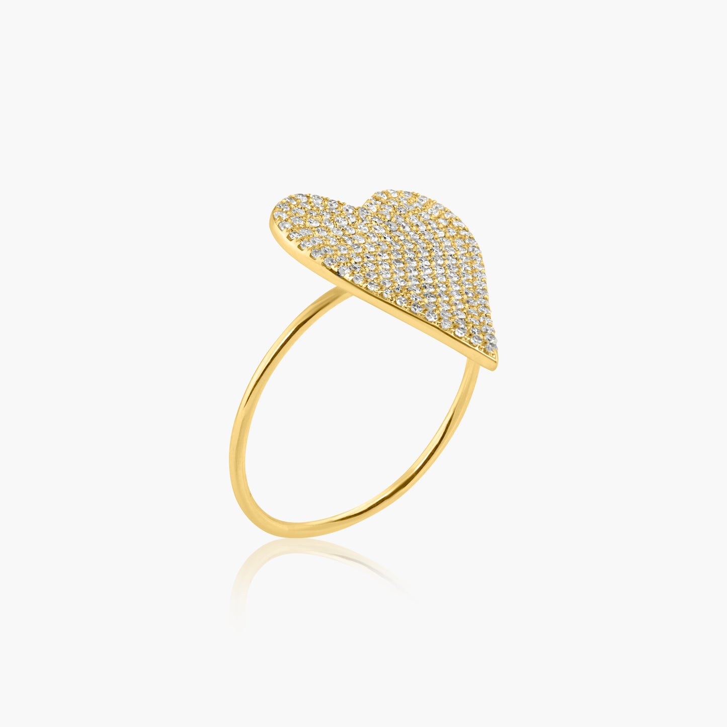 14K Yellow Gold Dainty Heart Shaped Ring - R605993