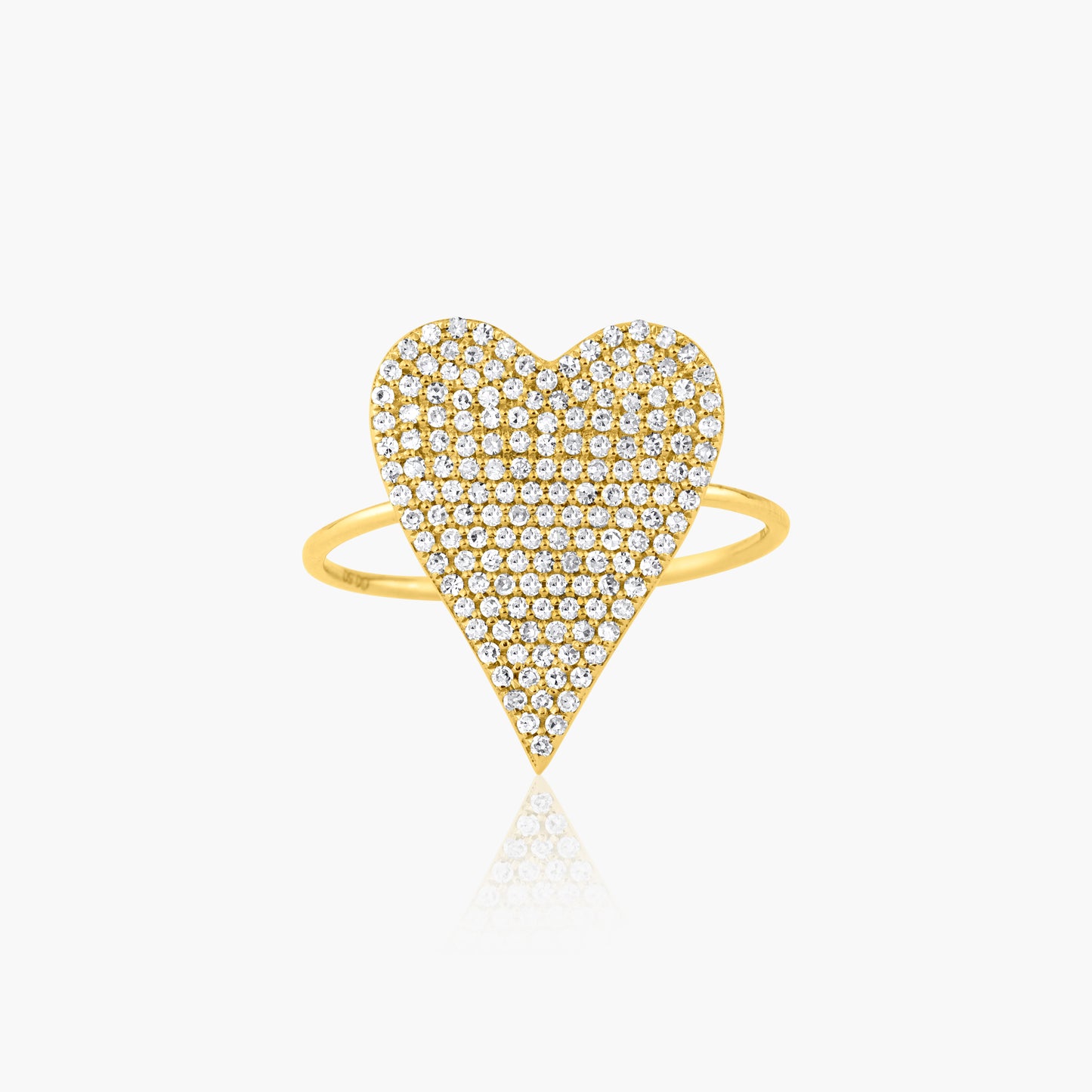 14K Yellow Gold Dainty Heart Shaped Ring - R605993