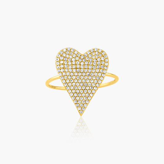 14K Yellow Gold Dainty Heart Shaped Ring - R605993