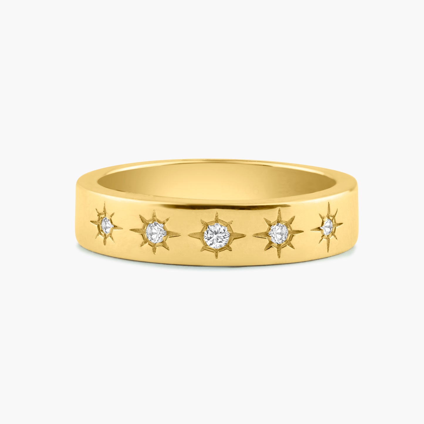 14K Yellow Gold Starburst Band-R605997