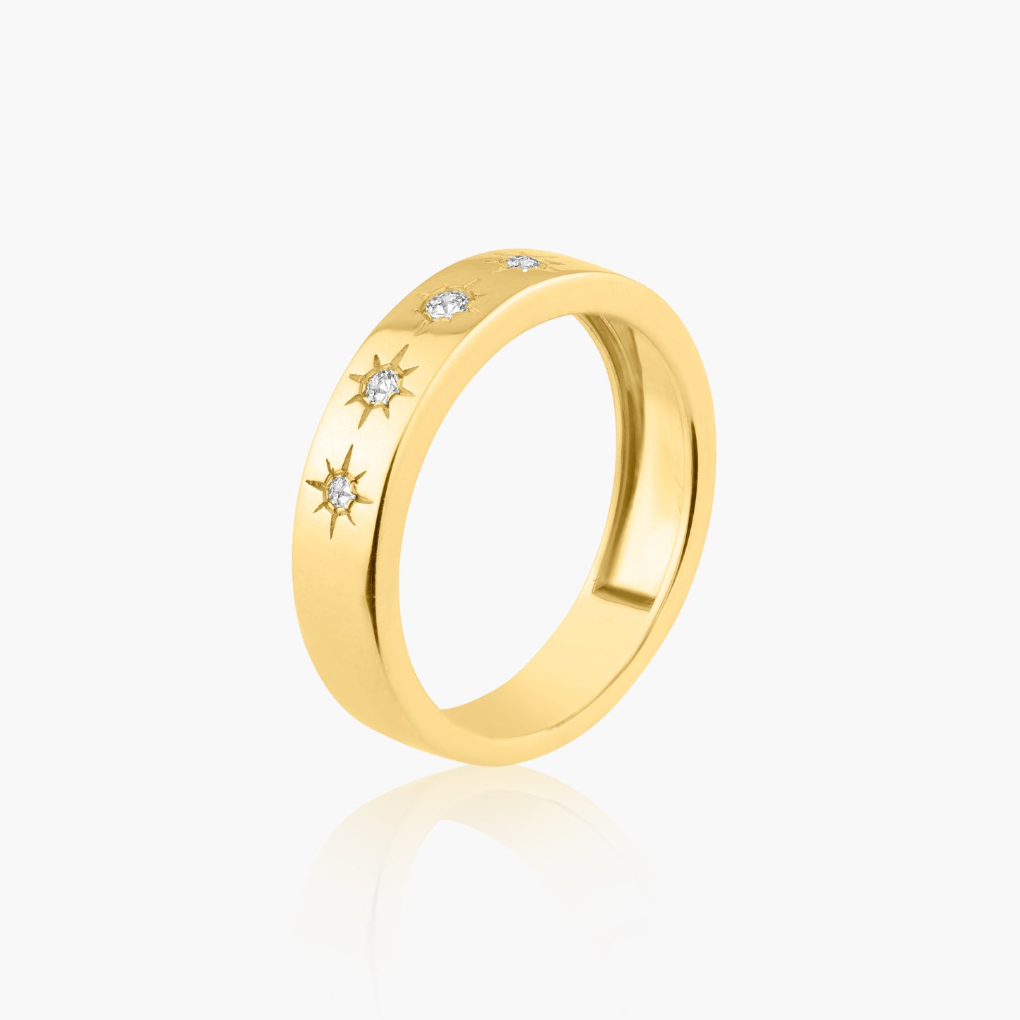 14K Yellow Gold Starburst Band-R605997