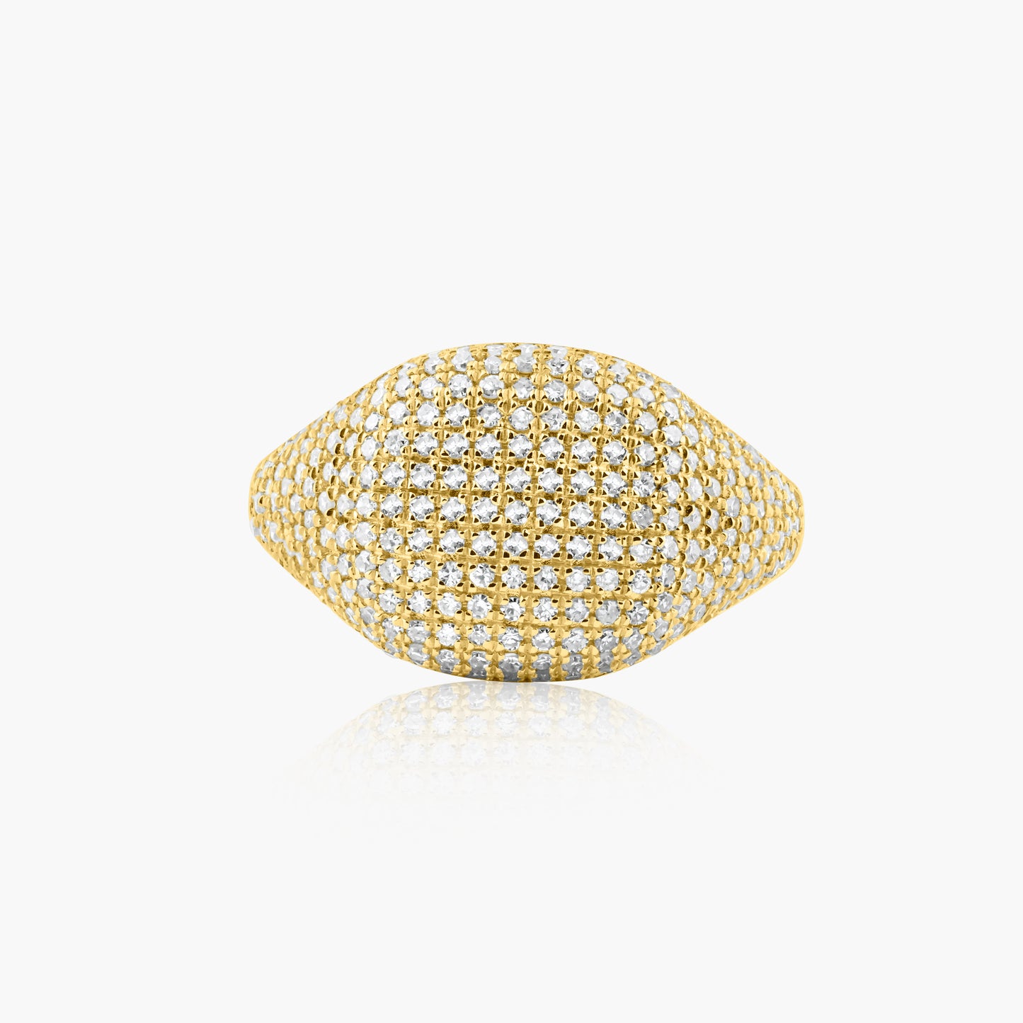 14K Yellow Gold Pave Diamond Pinky Ring - R60600501