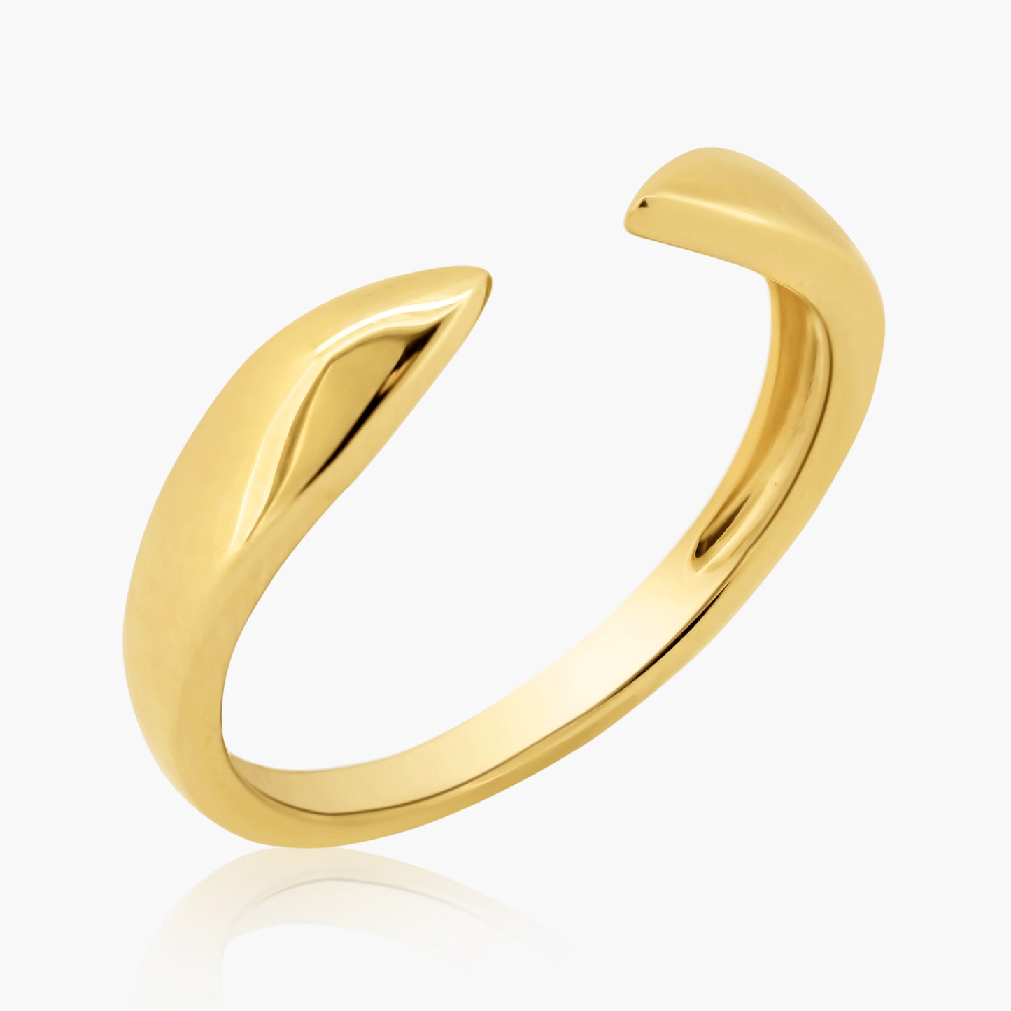 14K Yellow Gold Dainty Plain Claw Ring - R60600801