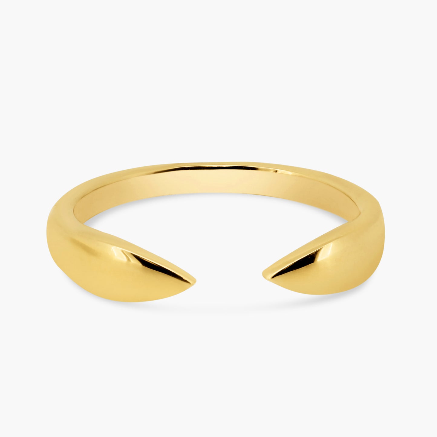 14K Yellow Gold Dainty Plain Claw Ring - R60600801