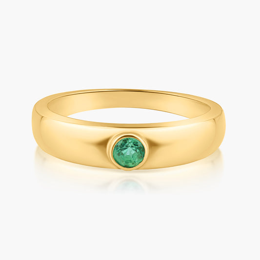 14K Yellow Gold Emerald Band - R60601403-E