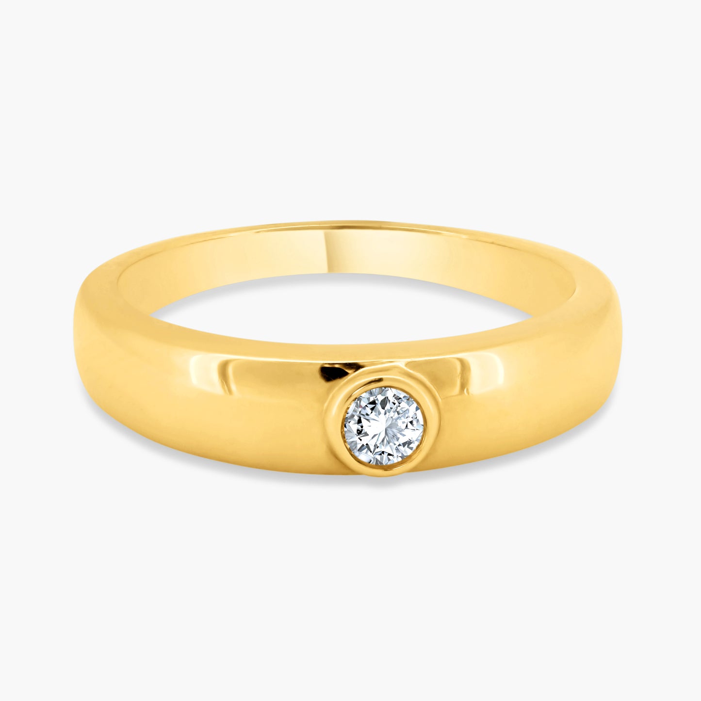 14K Yellow Gold Round Diamond Dome Band-R60601403