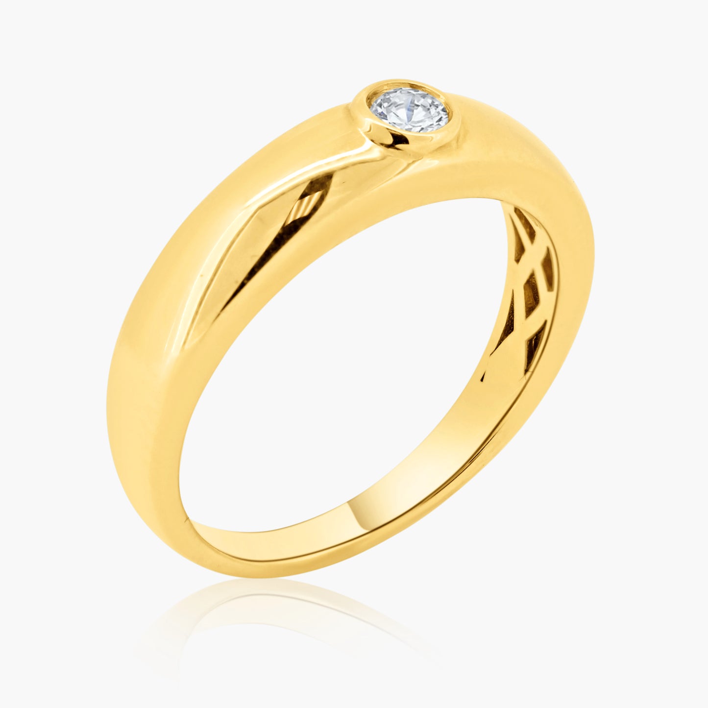 14K Yellow Gold Round Diamond Dome Band-R60601403