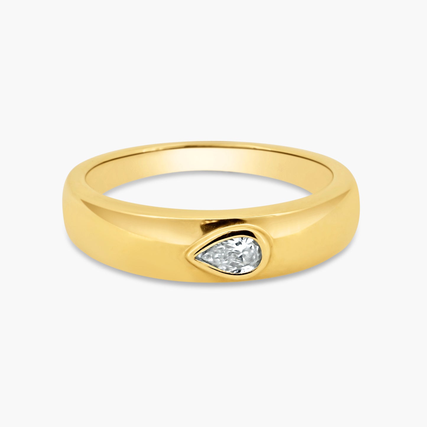 14K Yellow Gold Pear Diamond Dome Band-R60601404