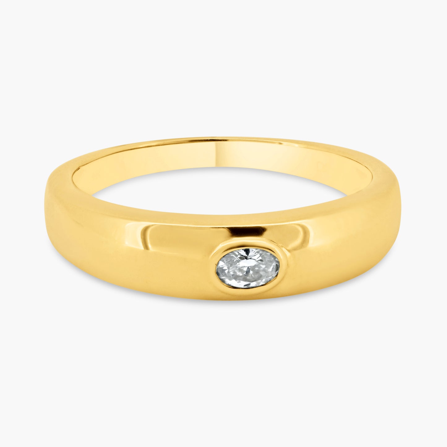 14K Yellow Gold Oval Diamond Dome Band-R60601406