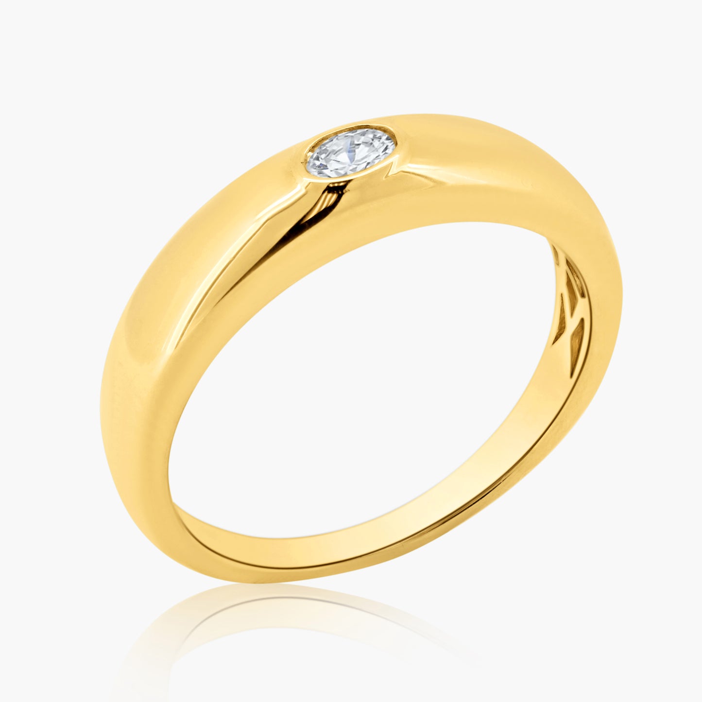 14K Yellow Gold Oval Diamond Dome Band-R60601406