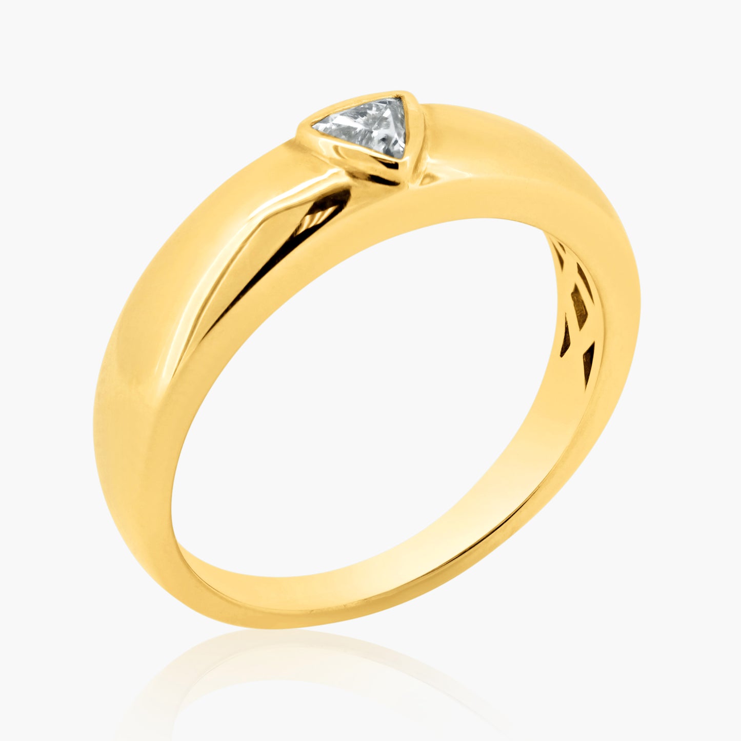 14K Yellow Gold Triangle Diamond Dome Band-R60601407