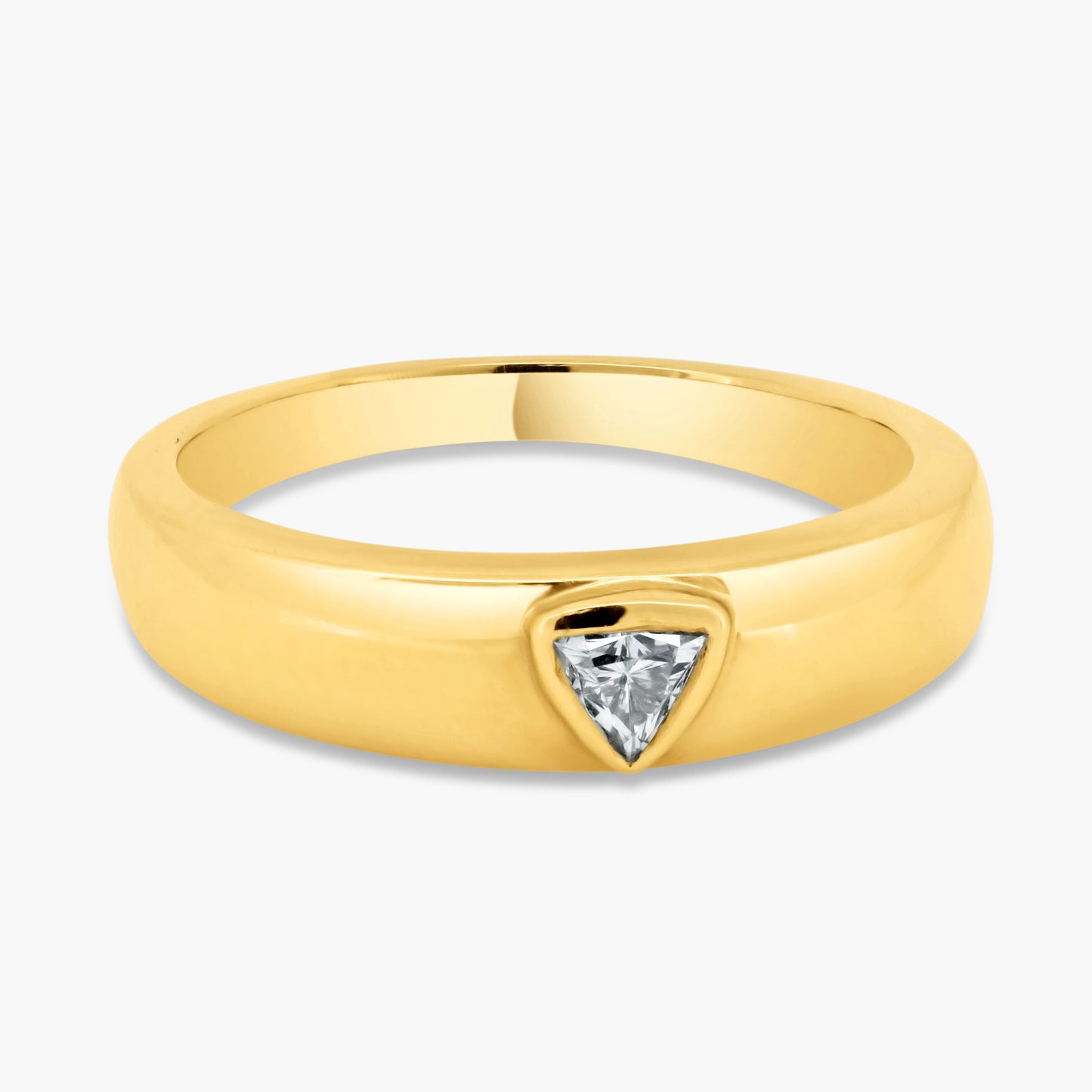 14K Yellow Gold Triangle Diamond Dome Band-R60601407