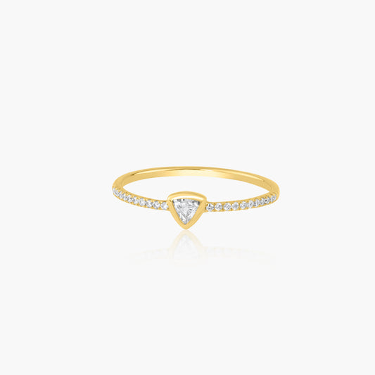 14K Yellow Gold Center Triangle Bezel Ring - R60601907