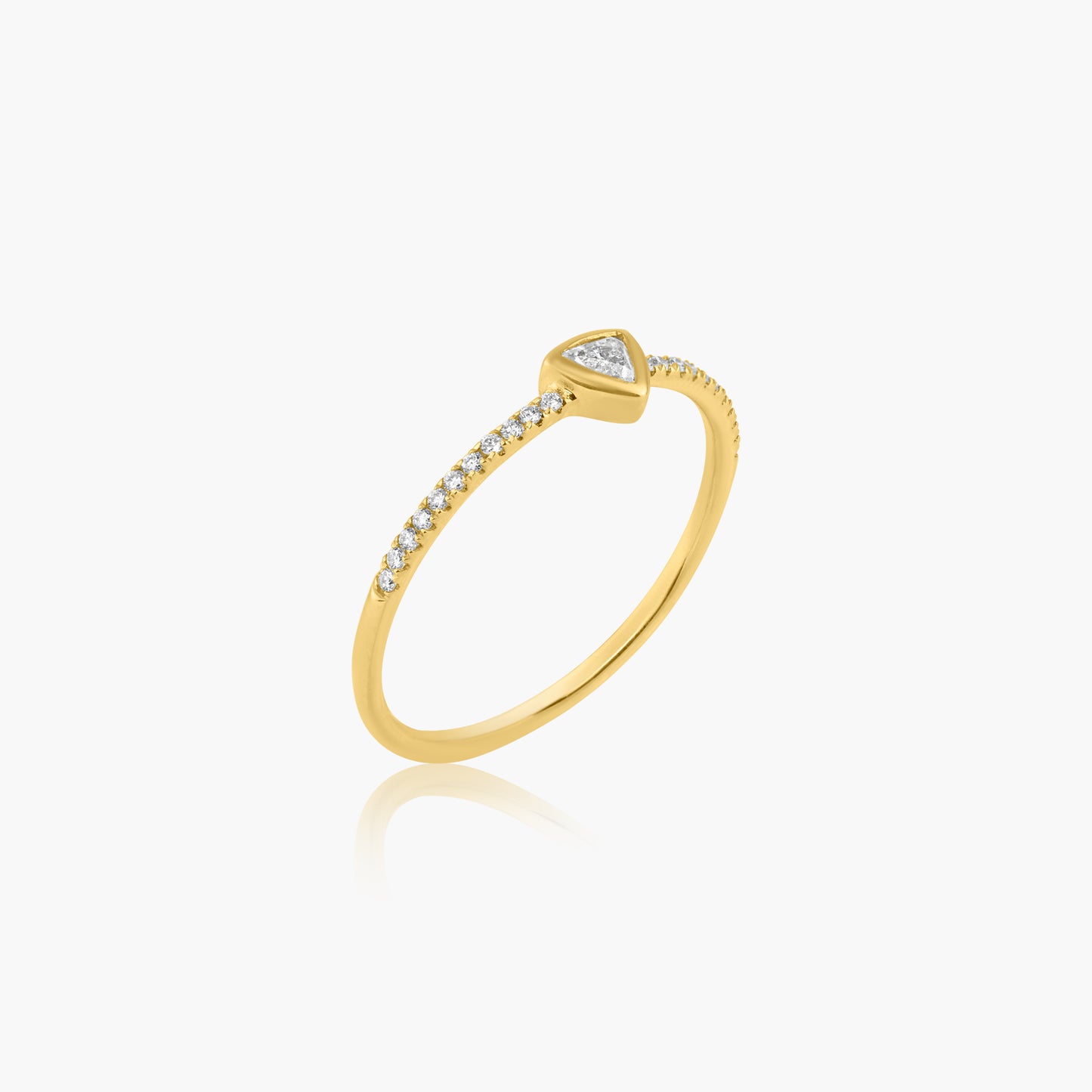 14K Yellow Gold Center Triangle Bezel Ring - R60601907