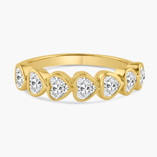 14K Yellow Gold Heart Bezel Band - R60602504