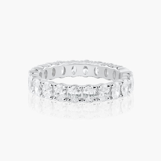 14K White Gold Oval Diamond Eternity Ring - R60602801