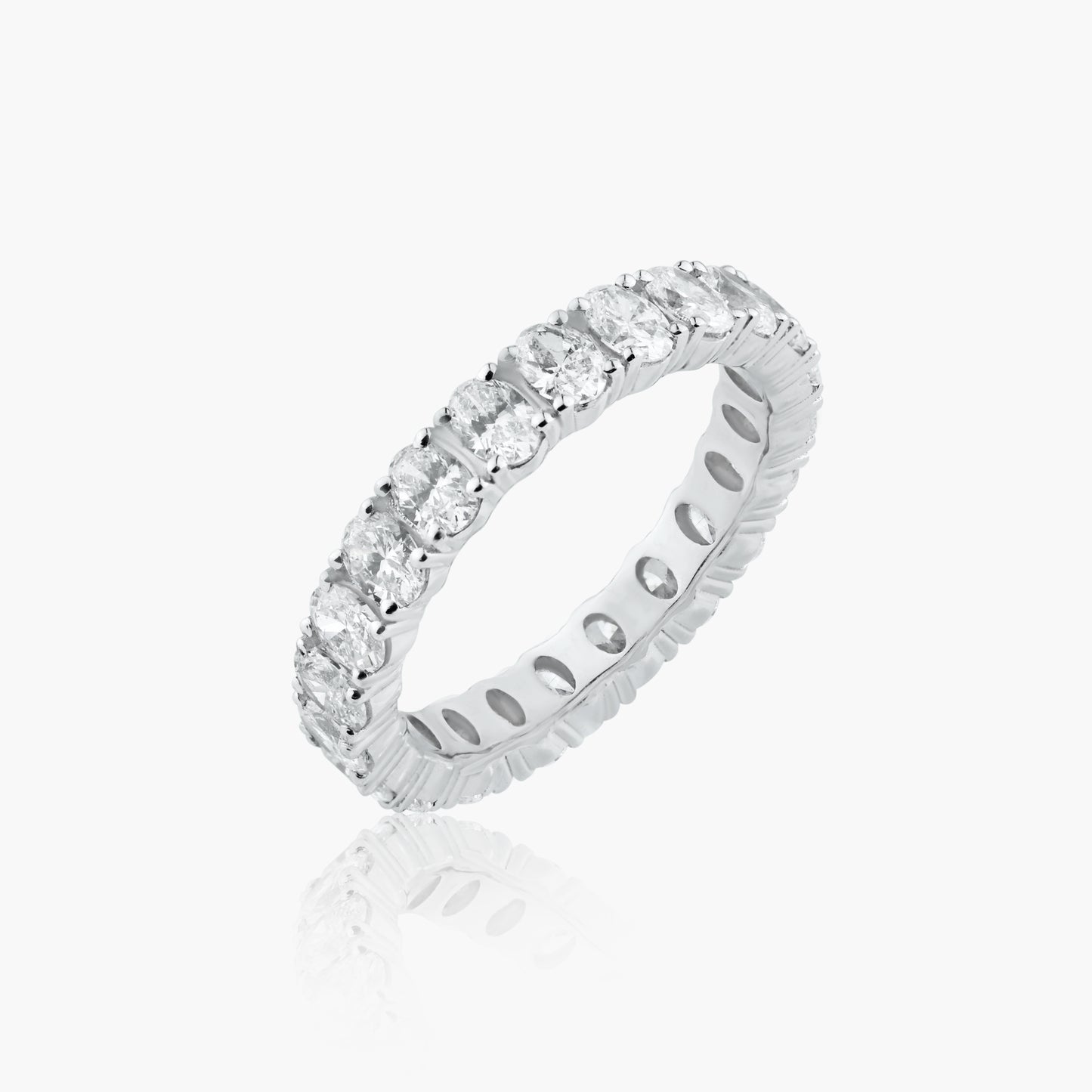 14K White Gold Oval Diamond Eternity Ring - R60602801