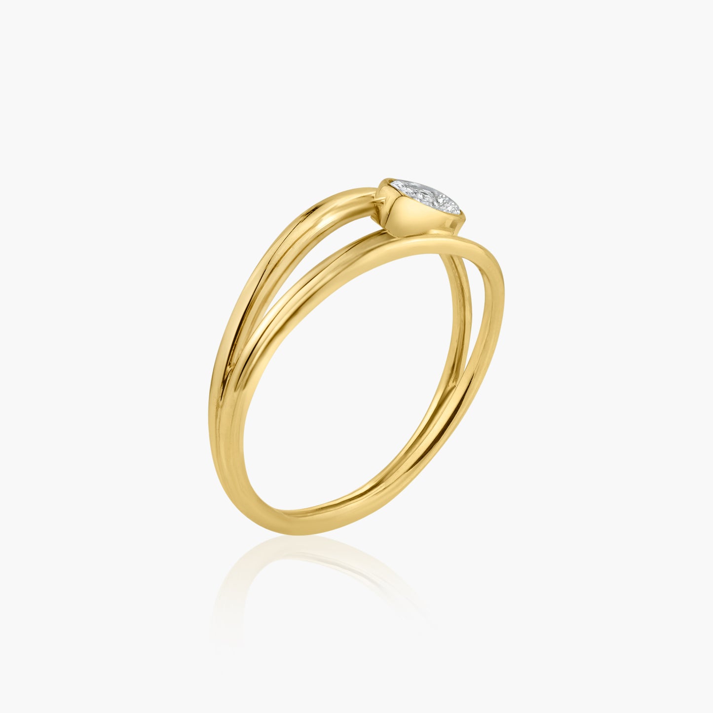 14K Yellow Gold Dainty Oval Diamond Ring - R60603001