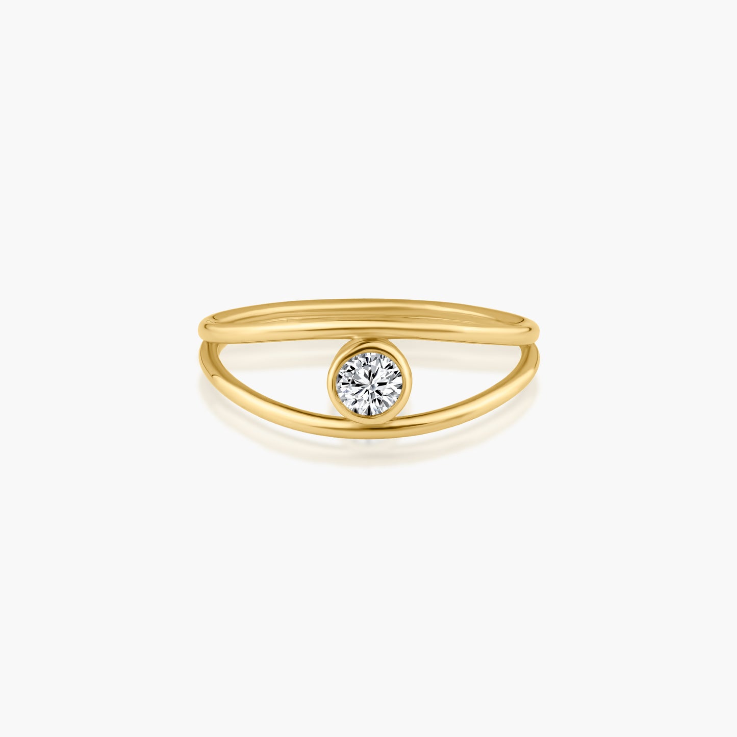 14K Yellow Gold Dainty Round Diamond Ring - R60603002