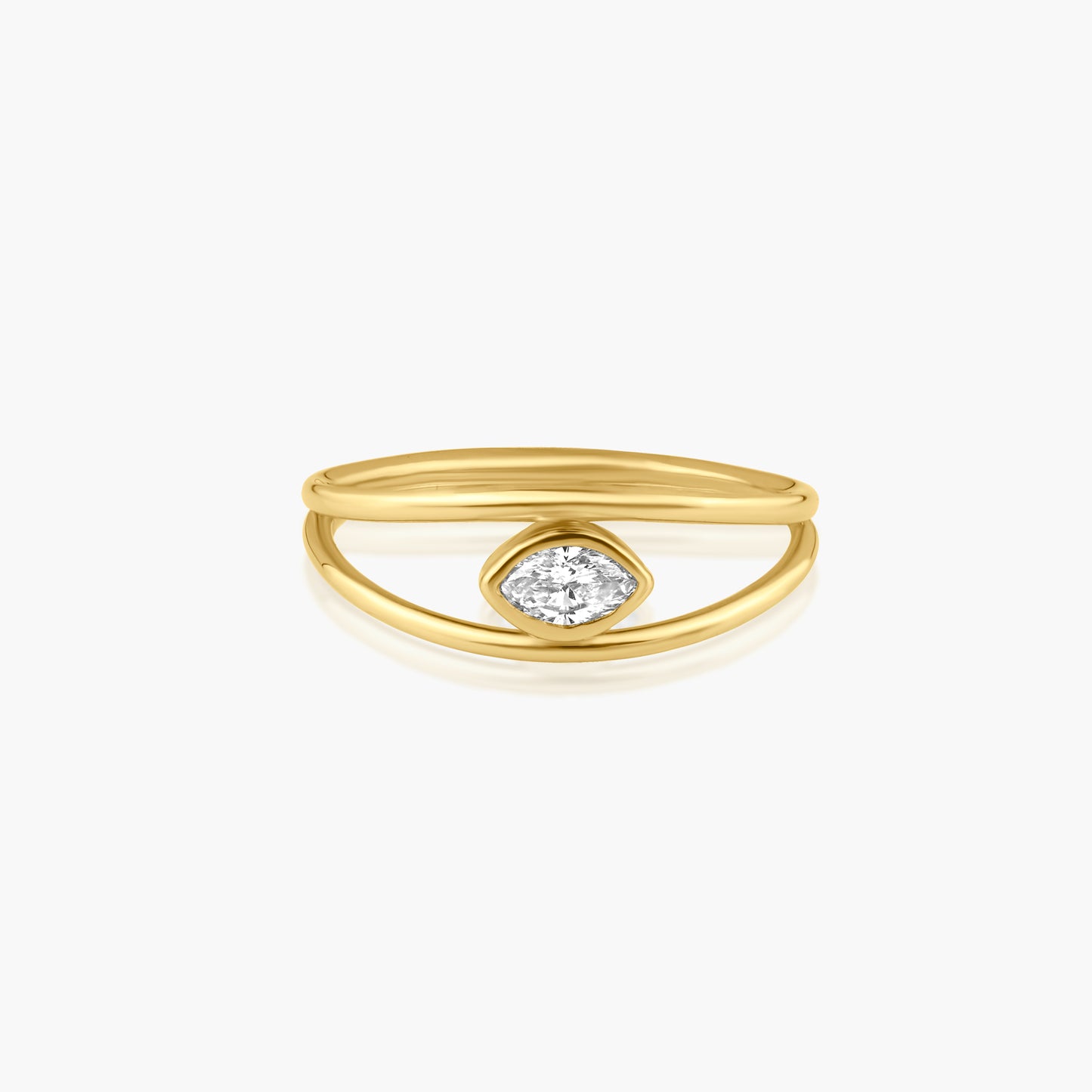 14K Yellow Gold Dainty Marquise Diamond Ring - R60603006