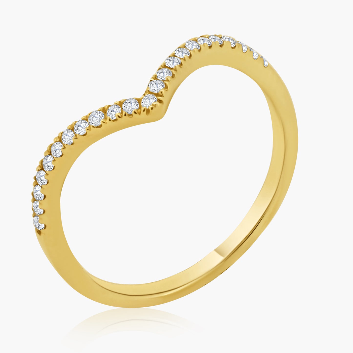 14K Yellow Gold Stackable Curved Ring - R606033