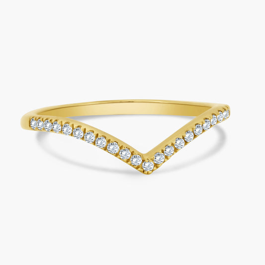 14K Yellow Gold Stackable Curved Ring - R606033