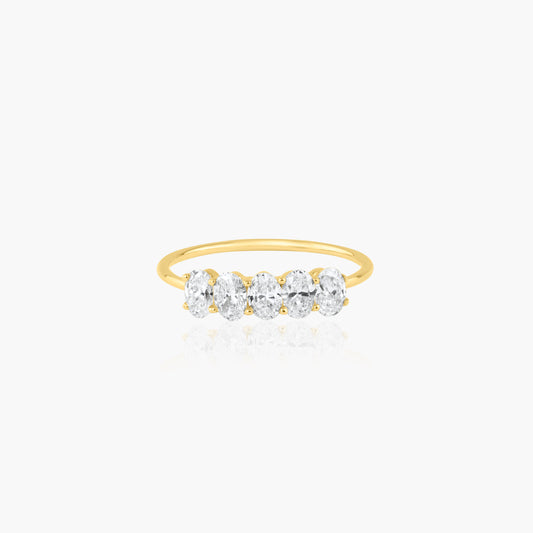 14K Yellow Gold Dainty Oval Diamond Ring - R60604202