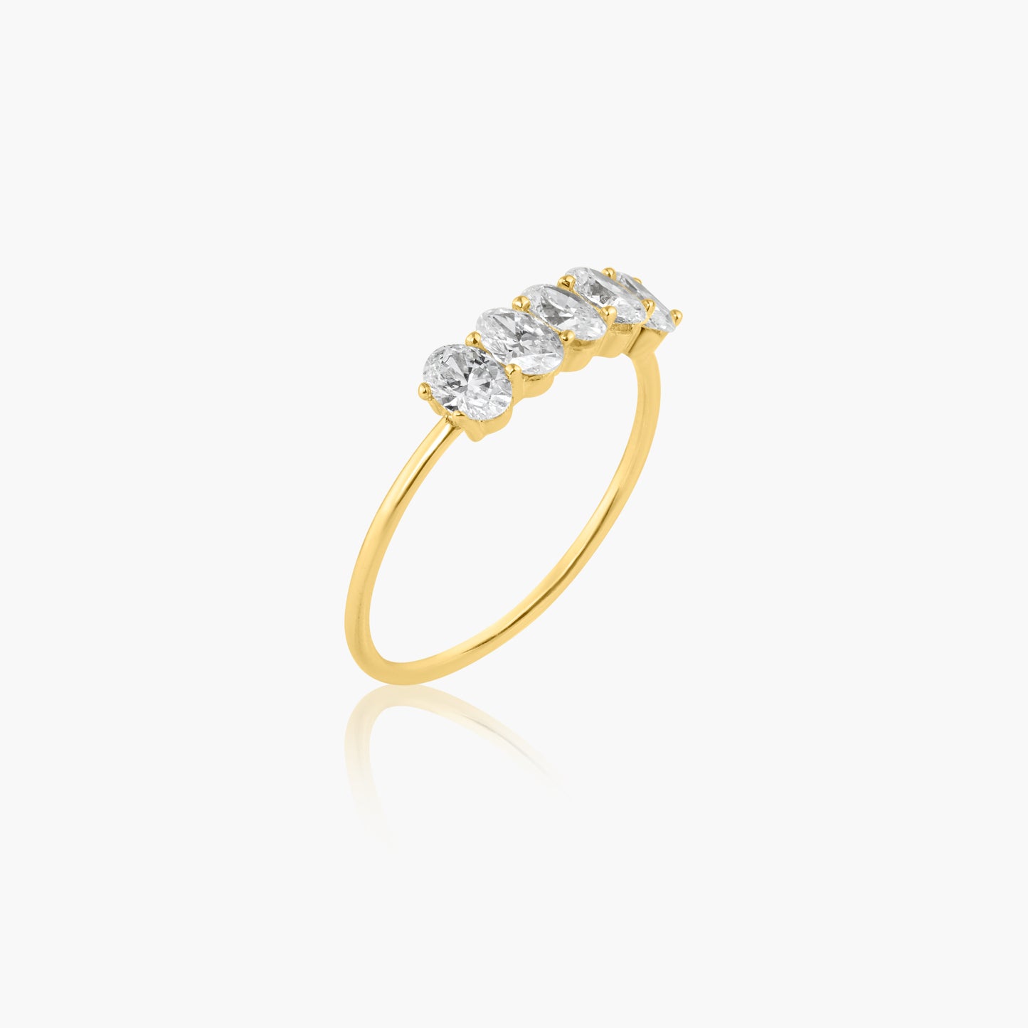 14K Yellow Gold Dainty Oval Diamond Ring - R60604202