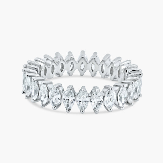 14K White Gold Marquise Diamond Eternity Band - R60604301-1