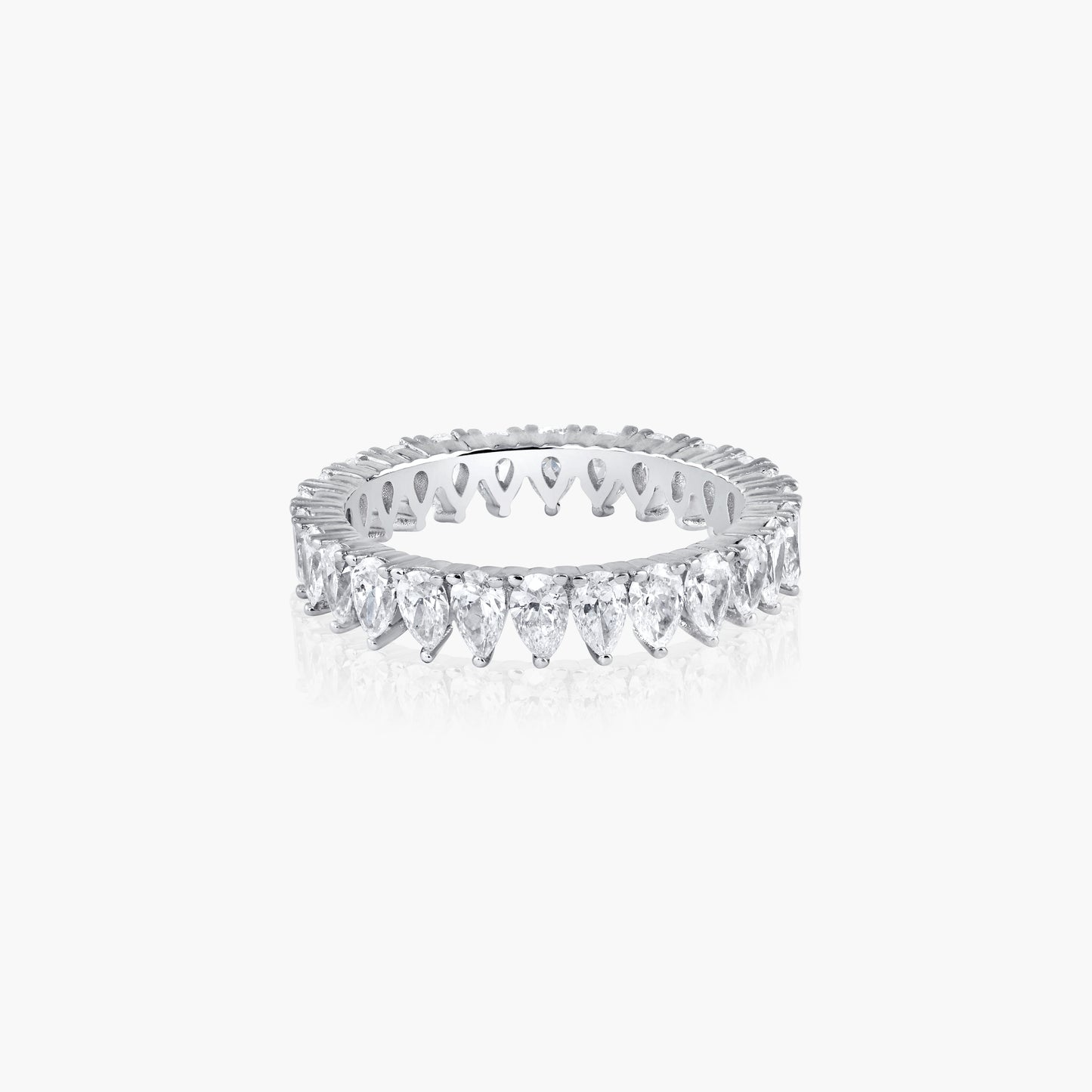 14K White Gold Pear Diamond Eternity Band - R60604301-2