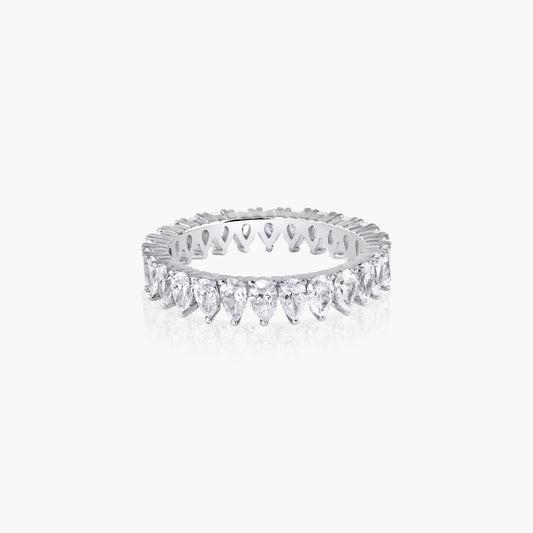 14K White Gold Pear Diamond Eternity Band - R60604301-2