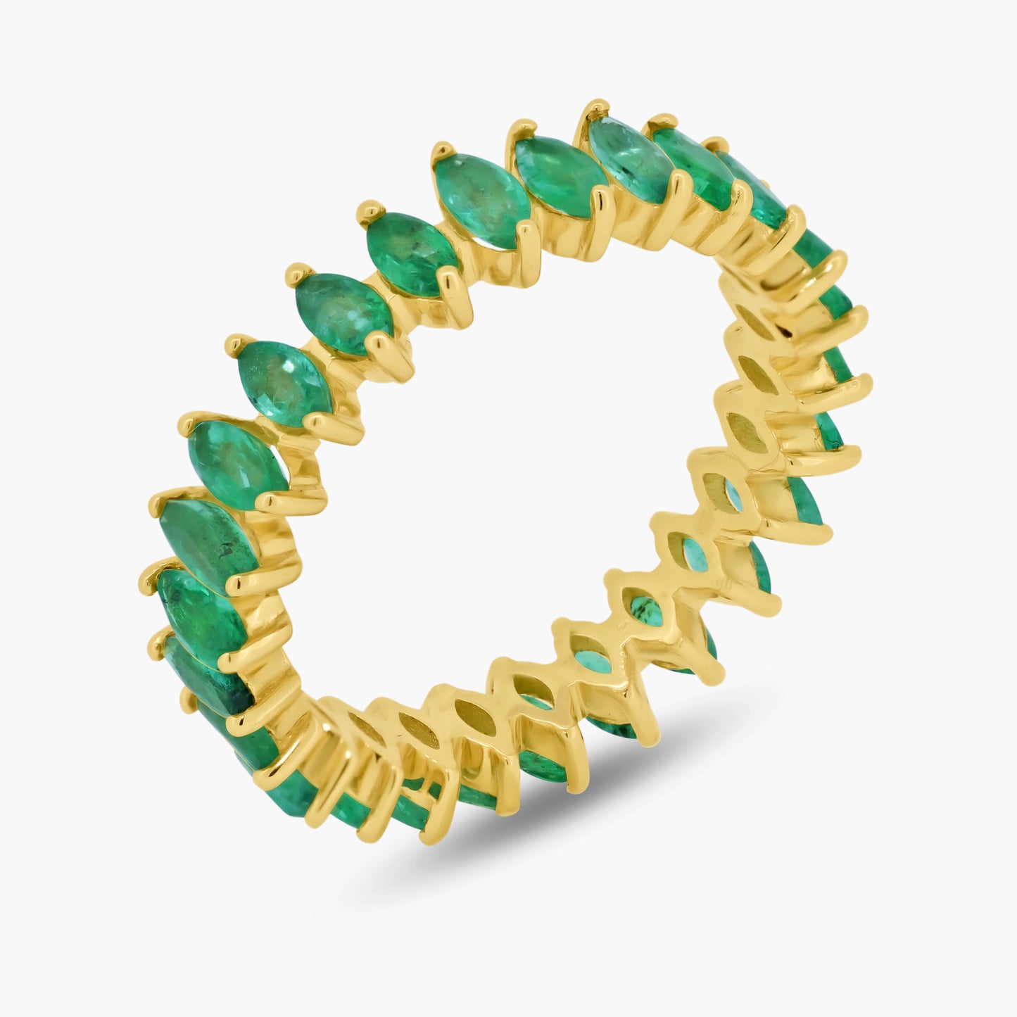 14K Yellow Gold Emerald Ring - R60604301-2E