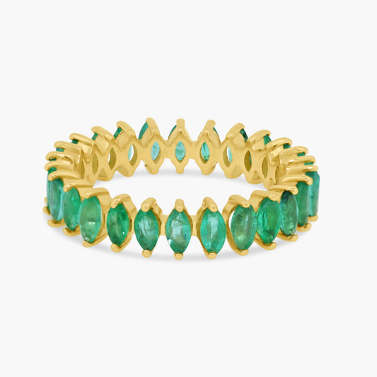 14K Yellow Gold Emerald Ring - R60604301-2E