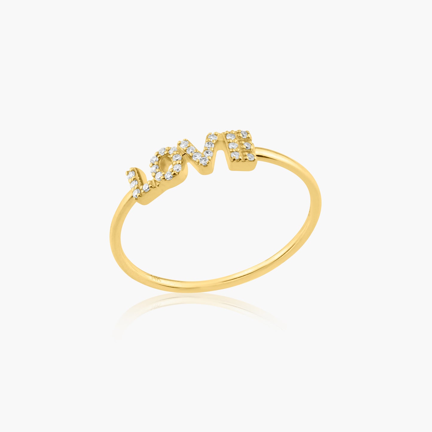 14K Yellow Gold Dainty Personalized Ring-R60606501