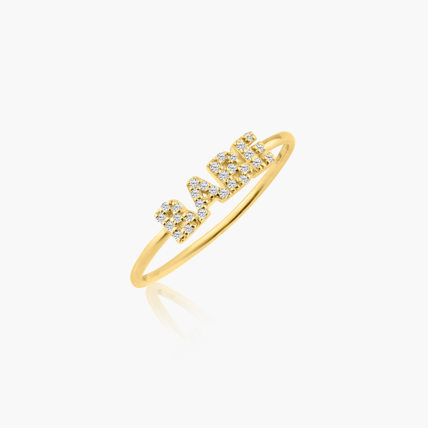 14K Yellow Gold Dainty Personalized Ring - R60606502