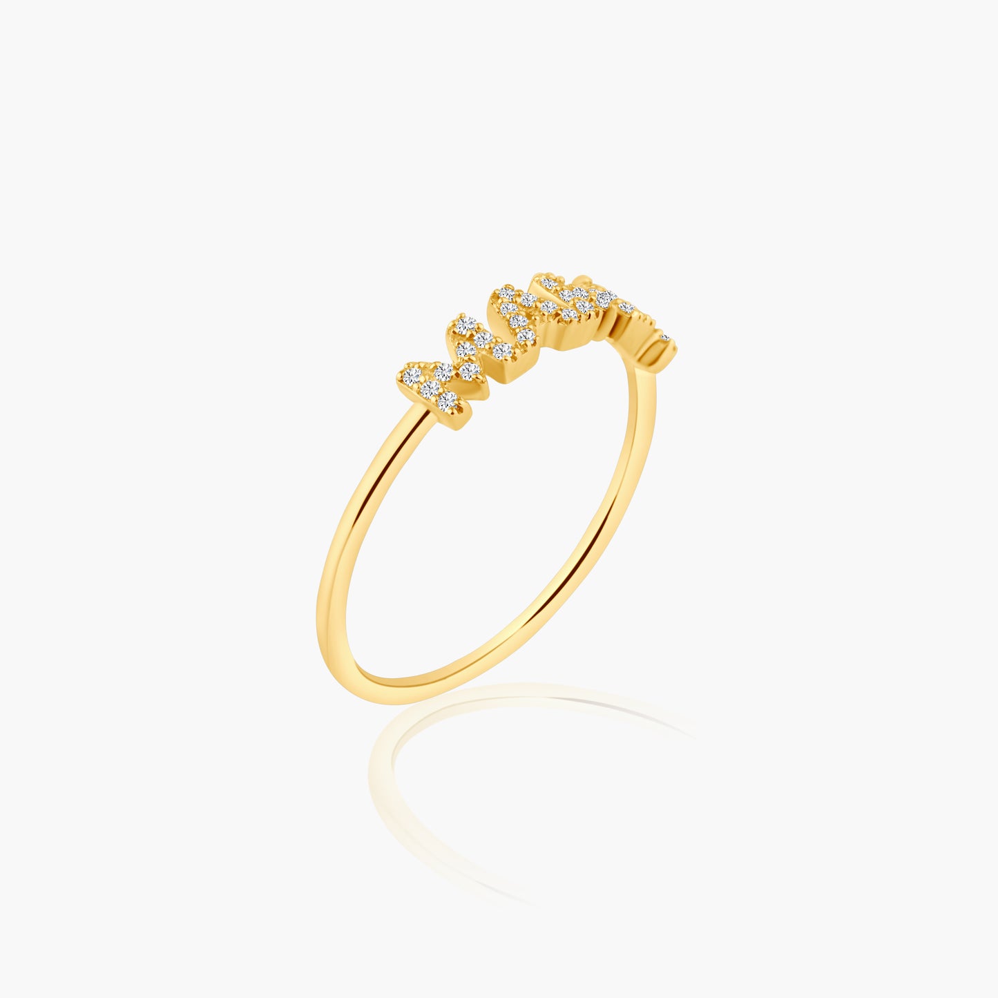 14K Yellow Gold Dainty Personalized Ring - R60606503